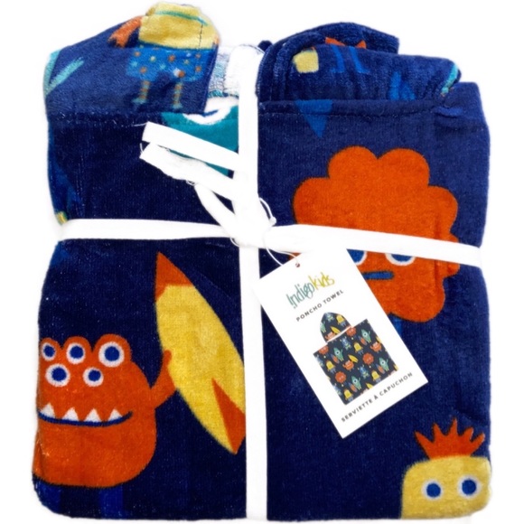3/$15 ☘️ Indigo Kids Poncho Towel- Monster - Picture 2 of 3